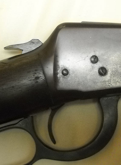 detail shot, Winchester 94 action, hammer at full cock